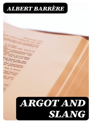 cover image of Argot and Slang
